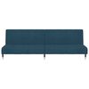 vidaXL 2-местно разтегателно канапе, синьо, кадифе