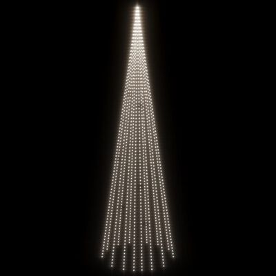 vidaXL Коледна елха на флагщок, студено бяло, 1134 LED, 800 см