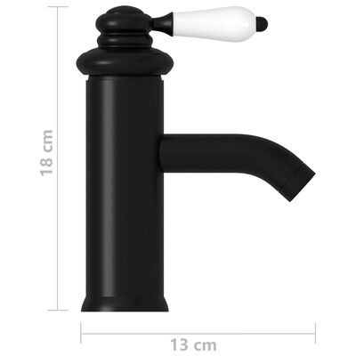vidaXL Смесител за баня, черен, 130x180 мм