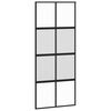 vidaXL Плъзгаща се врата, черна, 90x205 см, закалено стъкло и алуминий