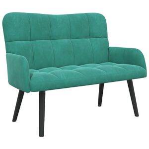 vidaXL Диван с два места Тюркоаз 115 x 61 x 87 см Кадифе