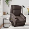 vidaXL Изправящ масажен реклайнер стол, кафяв, изкуствена кожа