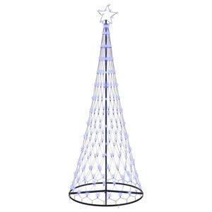 vidaXL LED Коледна Елха Синьо 250 cm Метал