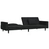vidaXL 2-местно разтегателно канапе с две възглавници, черно, кадифе