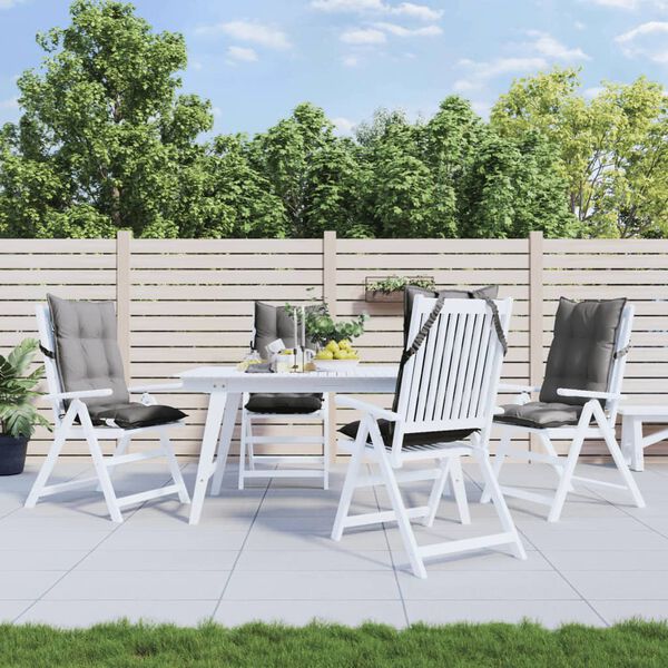 vidaXL Възглавници за стол с висока облегалка 4 бр сиви Оксфорд плат