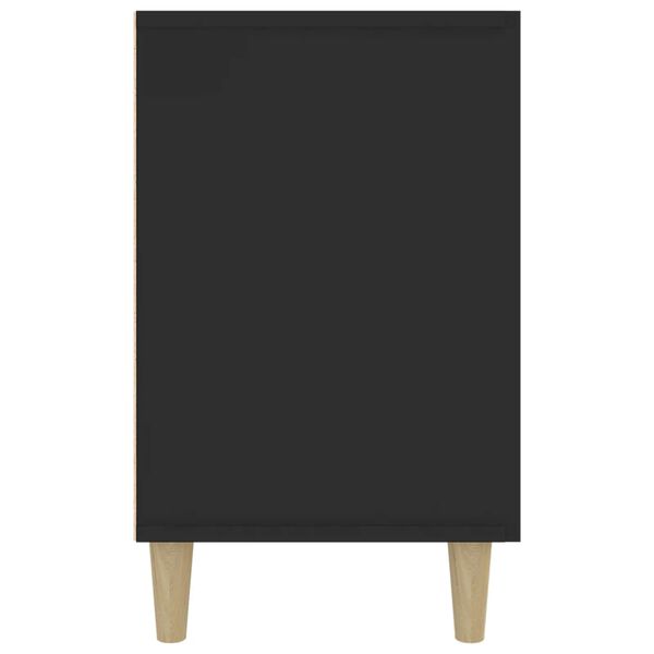vidaXL Сайдборд, черен, 100x36x60 см, инженерно дърво