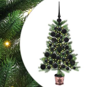 vidaXL Коледно дърво с 150 LED светодиода с поставка Зелен 65 cm ПЕ