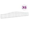 vidaXL Габионни кошници арка 6 бр 400x30x40/60 см поцинковано желязо
