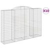 vidaXL Габионни кошници арка 10 бр 300x50x200/220см поцинковано желязо