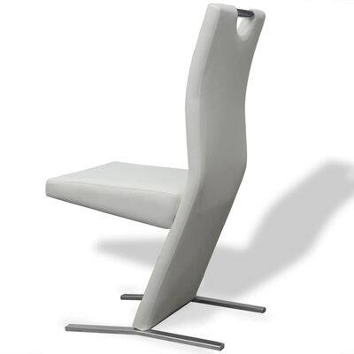 vidaXL Трапезни столове, 2 бр, бели, изкуствена кожа