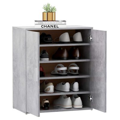 vidaXL Шкаф за обувки, бетонно сив, 60x35x70 см, ПДЧ