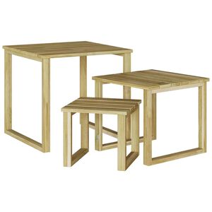 vidaXL Маса 3 бр. Естествен 50,5 x 50 x 46 см