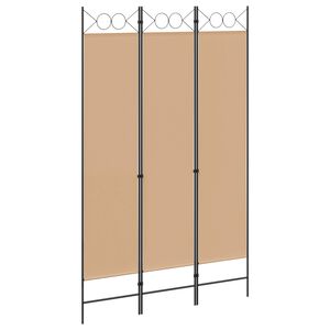 vidaXL Параван за стая, 3 панела, черен, 120x200 см, плат