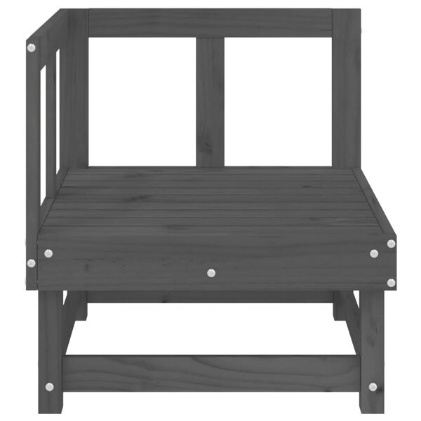 vidaXL Градински ъглови дивани, 2 бр, сиви, бор масив