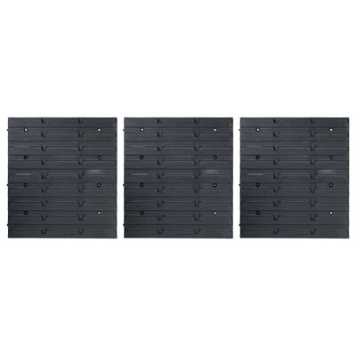 vidaXL Стенен органайзер с 48 бр кутии за инструменти синьо и черно