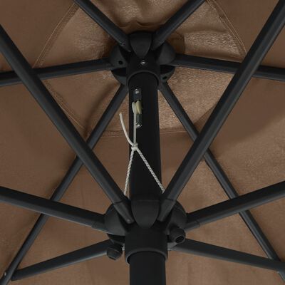 vidaXL Градински чадър с алуминиев прът, 270x246 см, таупе