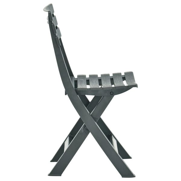 vidaXL Сгъваеми градински столове, 2 бр, пластмаса, зелени