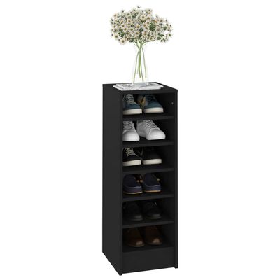 vidaXL Шкаф за обувки, черен, 31,5x35x90 см, ПДЧ
