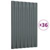 vidaXL Панели покрив 36 бр поцинкована стомана антрацит 60х36 см
