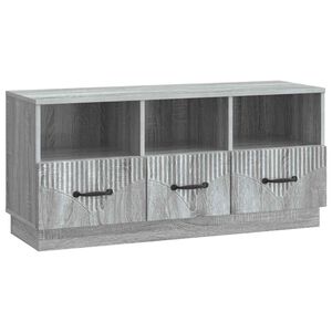 vidaXL ТВ шкаф Сива сонома 102 x 34,5 x 47 см Инженерна дървесина