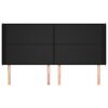 vidaXL Горна табла с уши, черна, 183x16x118/128 см, изкуствена кожа