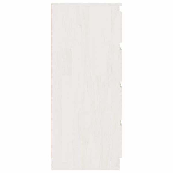 vidaXL Страничен шкаф, бял, 60x36x84 см, борово дърво масив