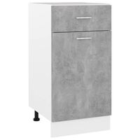 vidaXL Долен шкаф с чекмедже, бетонно сив, 40x46x81,5 см, ПДЧ
