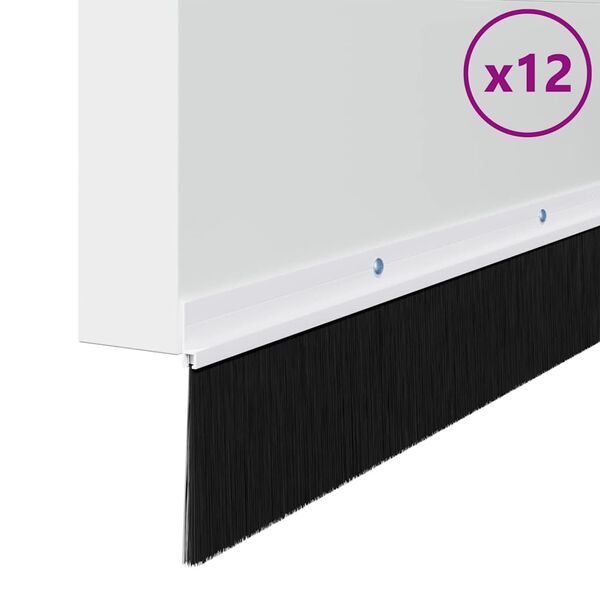 vidaXL Запечатващи четки за врата с винтово закрепване 12 pcs Бяло