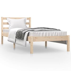 vidaXL Рамка за легло, масивно дърво бор, 75x190 см, Small Single