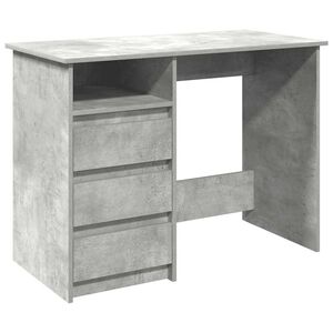 vidaXL Бюро, бетонно сиво, 102x50x75 см, инженерно дърво