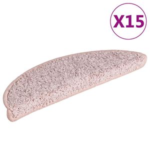 vidaXL Изтривалки за стълби, 15 бр., 56x17x3 см, светлорозови, полукръгли
