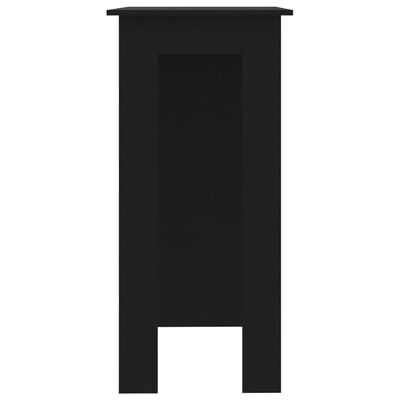 vidaXL Бар маса с рафт, черна, 102x50x103,5 см, ПДЧ