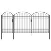 vidaXL Врата за ограда с аркиран връх Assen Сив 400 x 125 cm Стомана