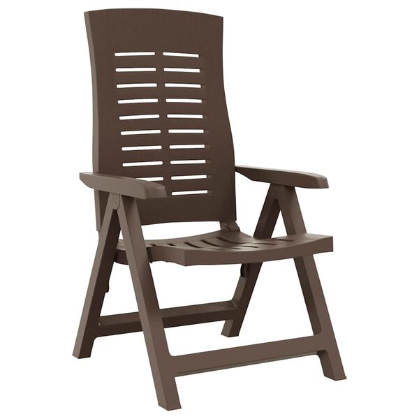 vidaXL Градински регулируеми столове, 2 бр, пластмаса, мока