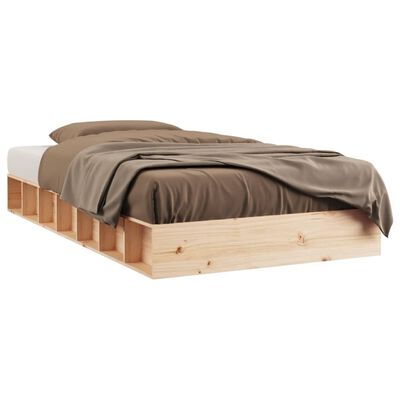 vidaXL рамка за легло 90x190 см Single масивна дървесина