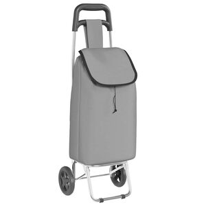 vidaXL Пазарски тролей Сив 35 x 28 x 92 см Оксфордска тъкан