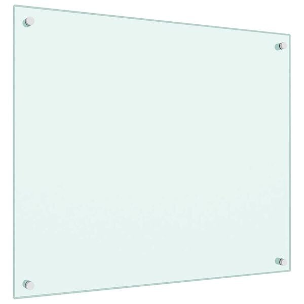 vidaXL Кухненски гръб, млечен, 70x60 см, закалено стъкло