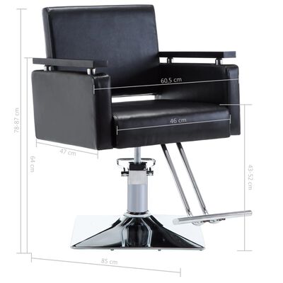 vidaXL Фризьорски стол, изкуствена кожа, черен