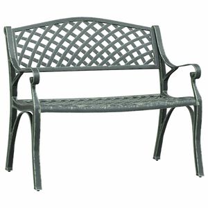 vidaXL Градинска пейка, 102 см, лят алуминий, зелена