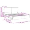 vidaXL Легло с място за съхранение с таблото Сив Сонома 180 x 200 cm
