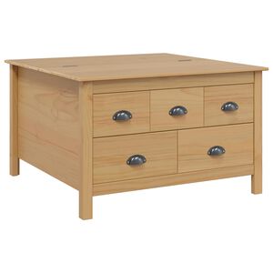 vidaXL Масичка за кафе с чекмедже Hill Меден кафяв 79.5 x 79.5 x 49 см