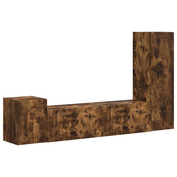 vidaXL Комплект ТВ шкаф 4 pcs Димян дъб Инженерно дърво