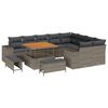 vidaXL Градински Софа Комплект с възглавница 12 pcs Сив полиратан