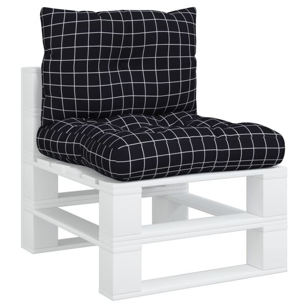 vidaXL Палетни възглавници, 2 бр, черно каре, плат Оксфорд