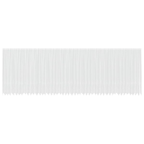 vidaXL Перде от дантела С завеси Флорален Бяло 220 x 1200 cm Полиестер