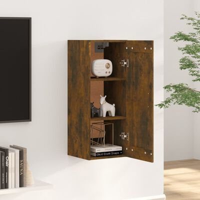 vidaXL Стенен шкаф, опушен дъб, 35x34x90 см, инженерно дърво