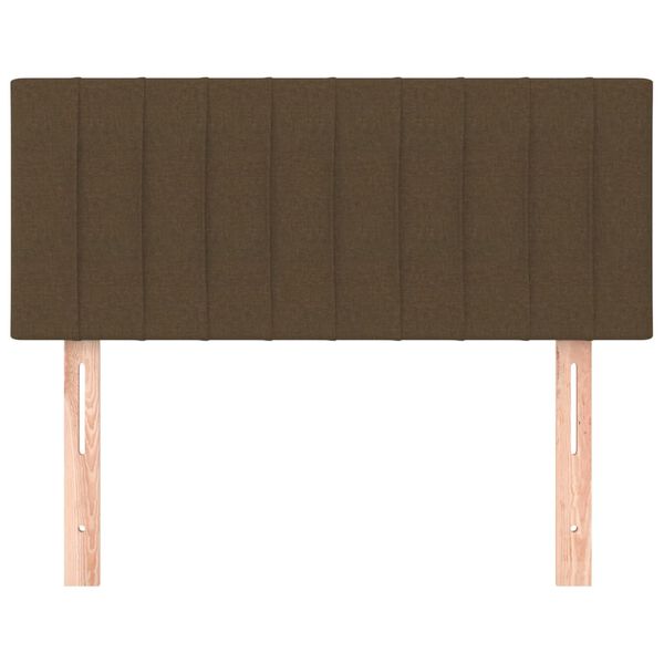 vidaXL Горна табла за легло, тъмнокафява, 90x5x78/88 см, плат