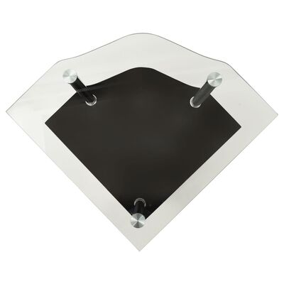 vidaXL Странична маса с 2 рафта прозрачно и черно 38x38x50 см стъкло