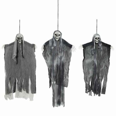 Висящи призраци за Хелоуин 3 бр. черни 66 x 110 cm