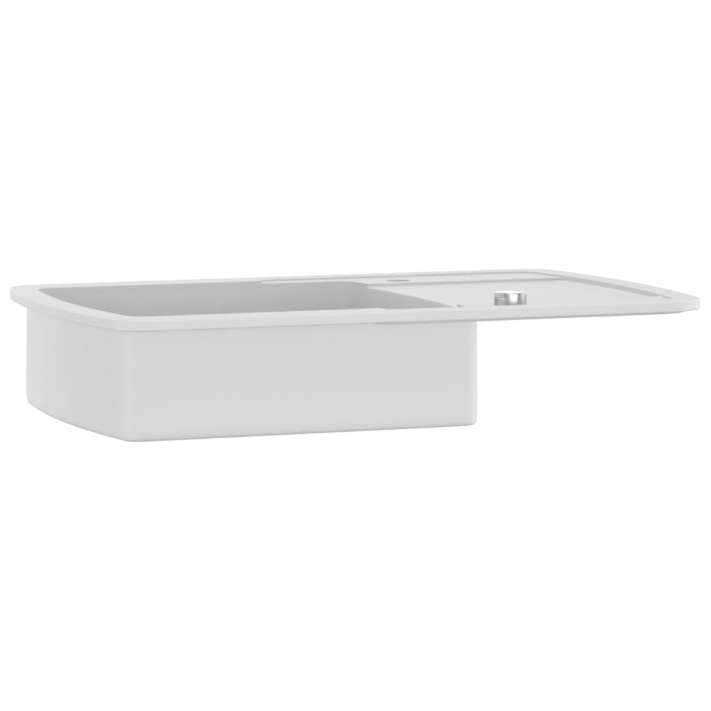 vidaXL Гранитна кухненска мивка с едно корито, бяла